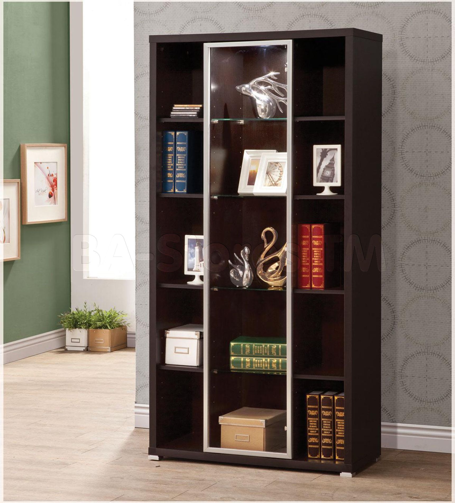 Cappuccino Five Tiered Display Glass doors, Coaster Cappuccino Five Tiered Display Glass doors, Coaster