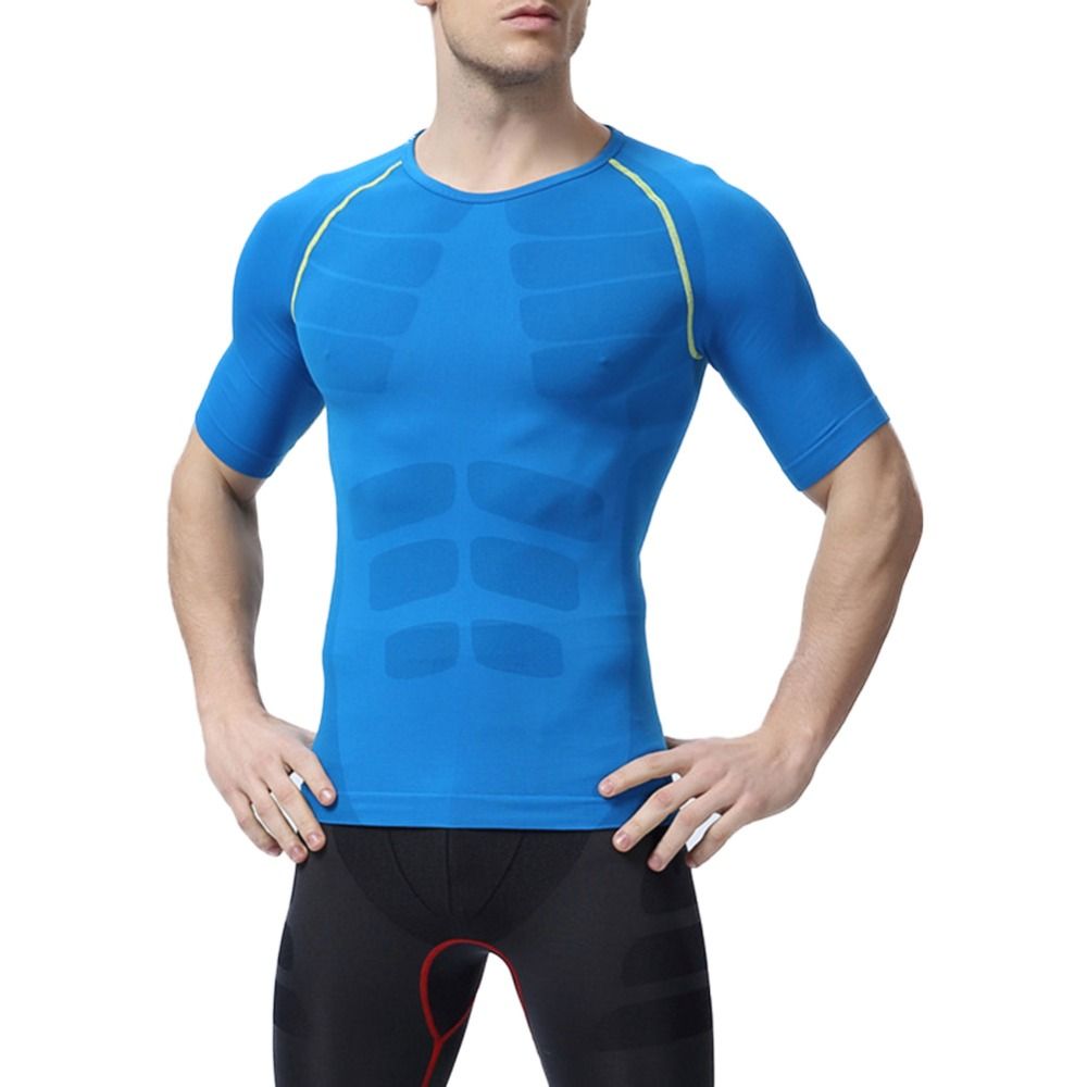 Men's Short Sleeve T-shirt Sports Compression Tight Fitness Base Layer Gym Top Men's Short Sleeve T-shirt Sports Compression Tight Fitness Base Layer Gym Top