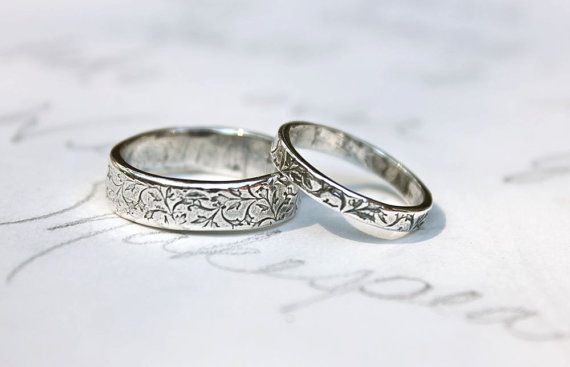 Our Wedding Bands Silver Engraved With A Simple Vine Our Wedding Bands Silver Engraved With A Simple Vine Design On The Outside And Hily Ever After Inside Recycled