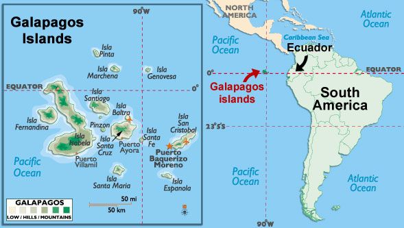 Galapagos Islands Map | Equador, Pesquisa