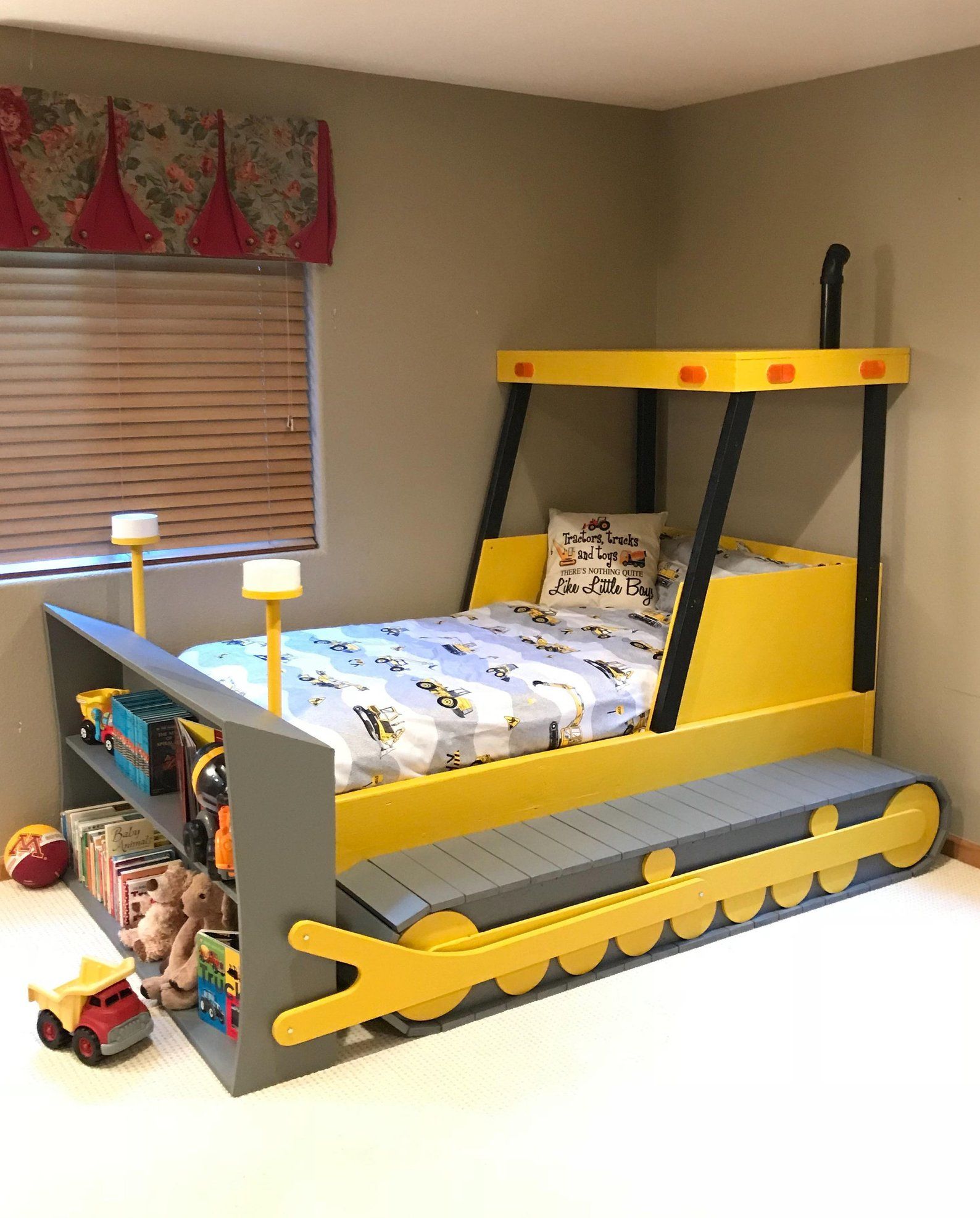 Twin Size Bulldozer Bed PLANS (Plans Only), Create a Construction Themed Bedroom for your Child How To Make A Twin Bed Bigger