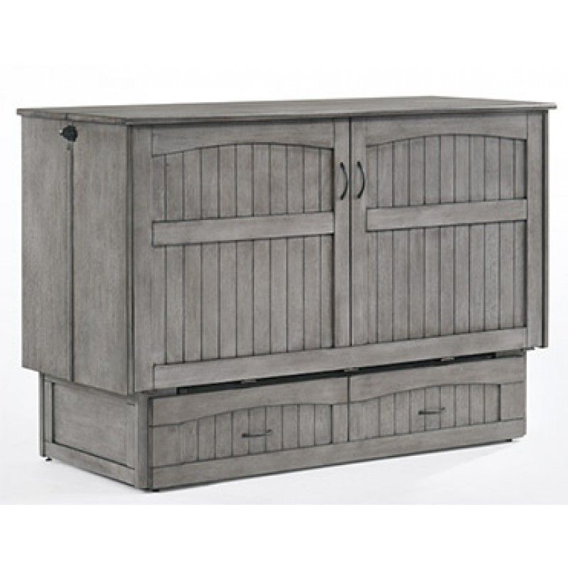 Night And Day Alpine Rustic Gray Murphy Cabinet Bed Grey Cabinets Night And Day Alpine Rustic Gray Murphy, Murphy Cabinet Bed With Queen Memory Foam Mattress
