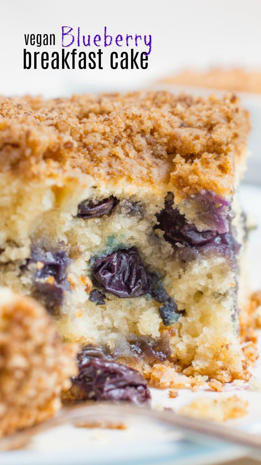 Vegan blueberry breakfast cake is packed with fresh blueberries and ...