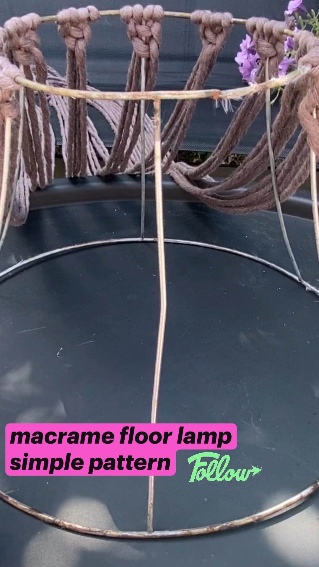 macrame floor lamp simple pattern