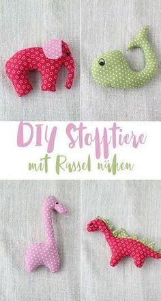 DIY Stofftiere nähen - mit oder ohne Rassel - kleine Geschenkidee