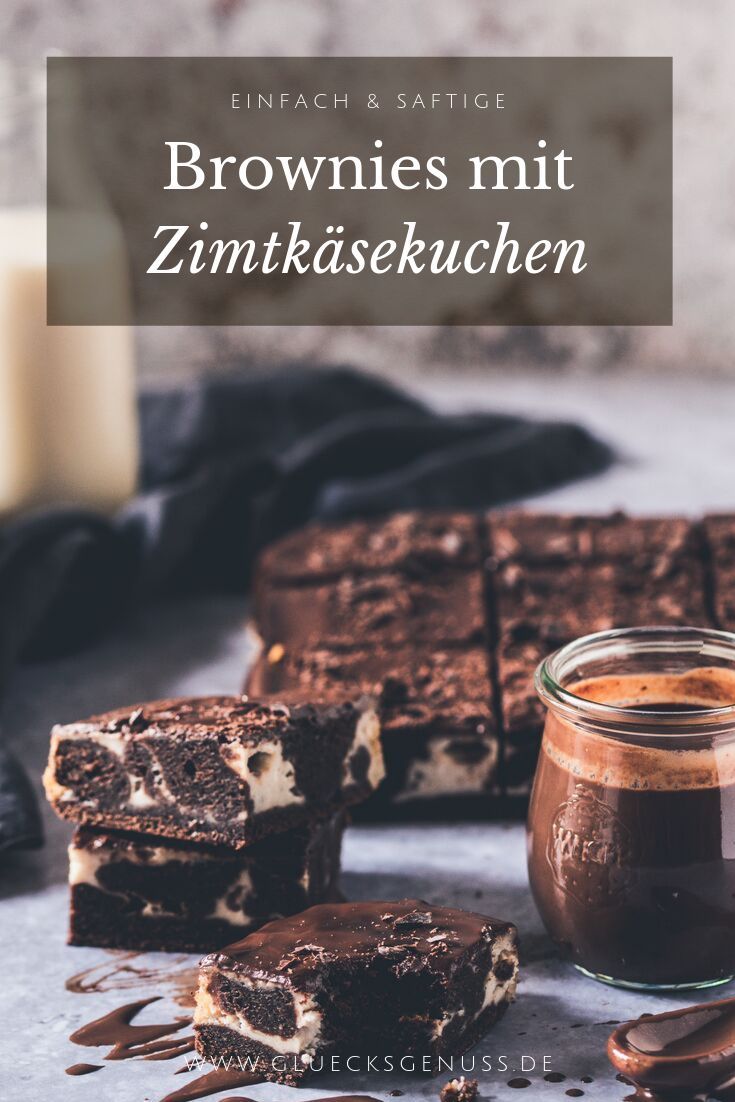 Zimtige Käsekuchen-Brownies - Glücksgenuss