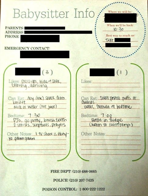babysitter info sheet for the home pinterest parenting baby babysitters information sheet