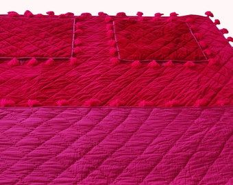 Velvet Comforter, Velvet Quilt, Velvet Bed, Twin Quilt, Lap Quilt, Bedspread, Bedding, Pick Stitch, Homemade Quilts