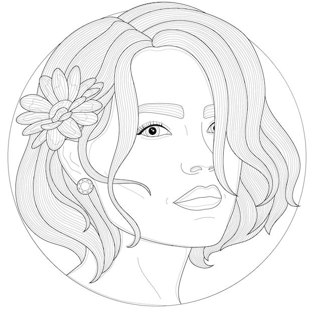 Girl with a camomile behind her ear.colo... | Premium Vector #Freepik #vector #flower Initials Logo, Simple Logo, Black And White Drawing, Illustrations, Logo Concept, Geometric Lines, Floral Background, Monogram Letters, Floral Watercolor