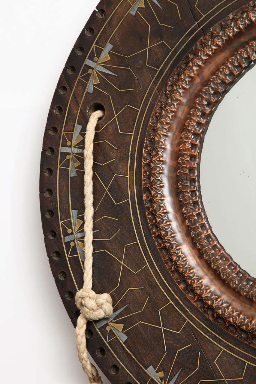 Carlo Bugatti Mirror Carlo Bugatti Dragonfly Wall Mirror, circa 1898, Milano, Italy