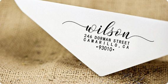 Return Address Stamp Address StampModern Calligraphy by esprint09 Save The Date Stamp, Custom Return Address Stamp, Custom Rubber Stamps, Envelope Art, Self Inking Stamps, Personalized Monogram, Addressing, Personal Message, Wedding Invitations
