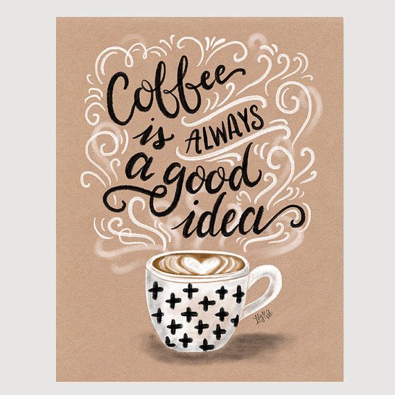 Kaffee Wandkunst Kraft Papier Kunst Kaffee Druck | Etsy