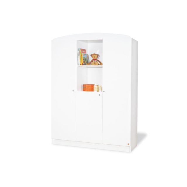Comforium Armoire 190 cm à 3 portes et 2 niches en bois massif - meuble de chambre a coucher en bois Comforium Armoire 190 cm à 3 portes et 2 niches en bois massif - meuble de chambre a coucher en bois