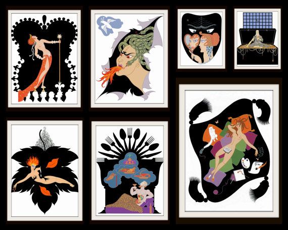 The Zodiac Capricorn by Erte Giclee Canvas Print Repro