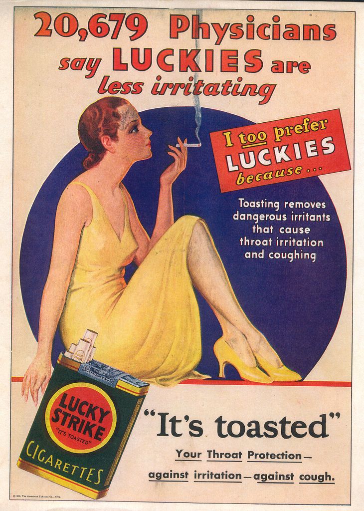 Physicians say Luckies Wall art. Vintage magazine advertising poster