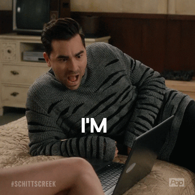 When He Couldn't Take His Eyes Off Ted Stripping on Camera at His Office | Schitts creek, Creek, David meme