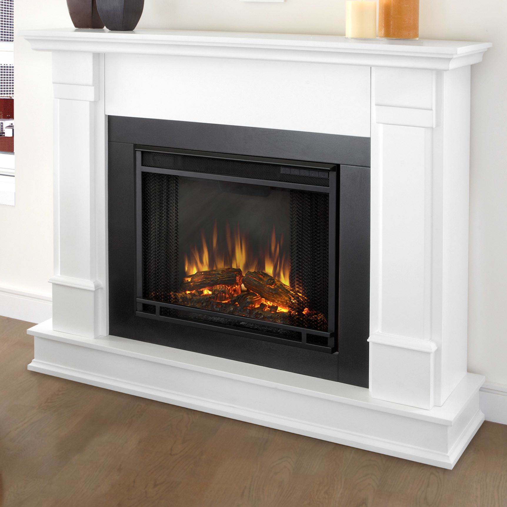 Silverton 48'' W Electric Fireplace White electric fireplace