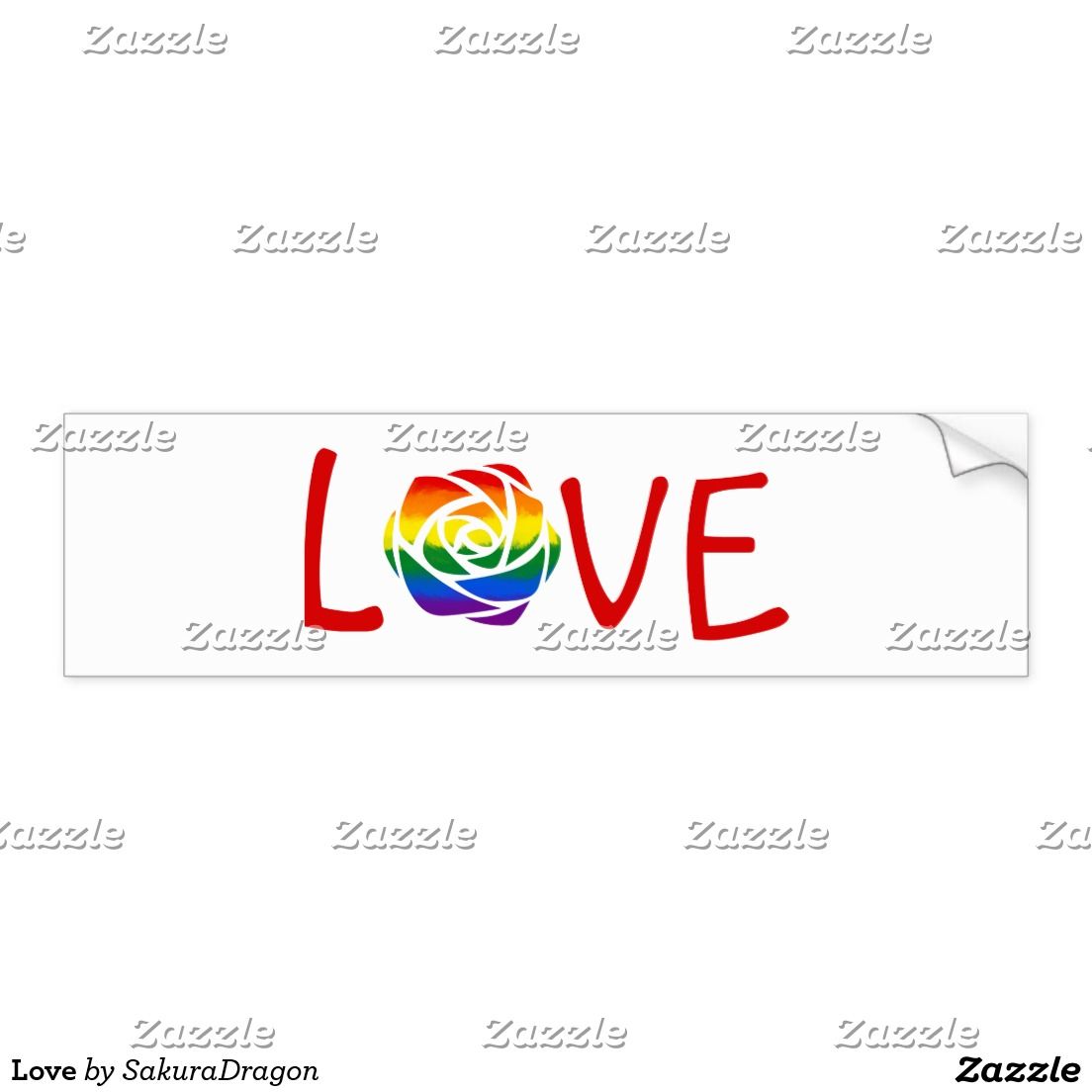 Love Bumper Sticker Love Rose Flower Rainbow Romance Stickers Love Bumper Sticker Love Rose Flower Rainbow Romance Stickers