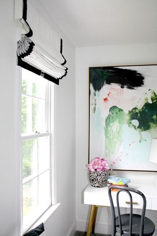 Cordless Roman Shades S Bedrooms Pinterest Window Black And White Roman Shade