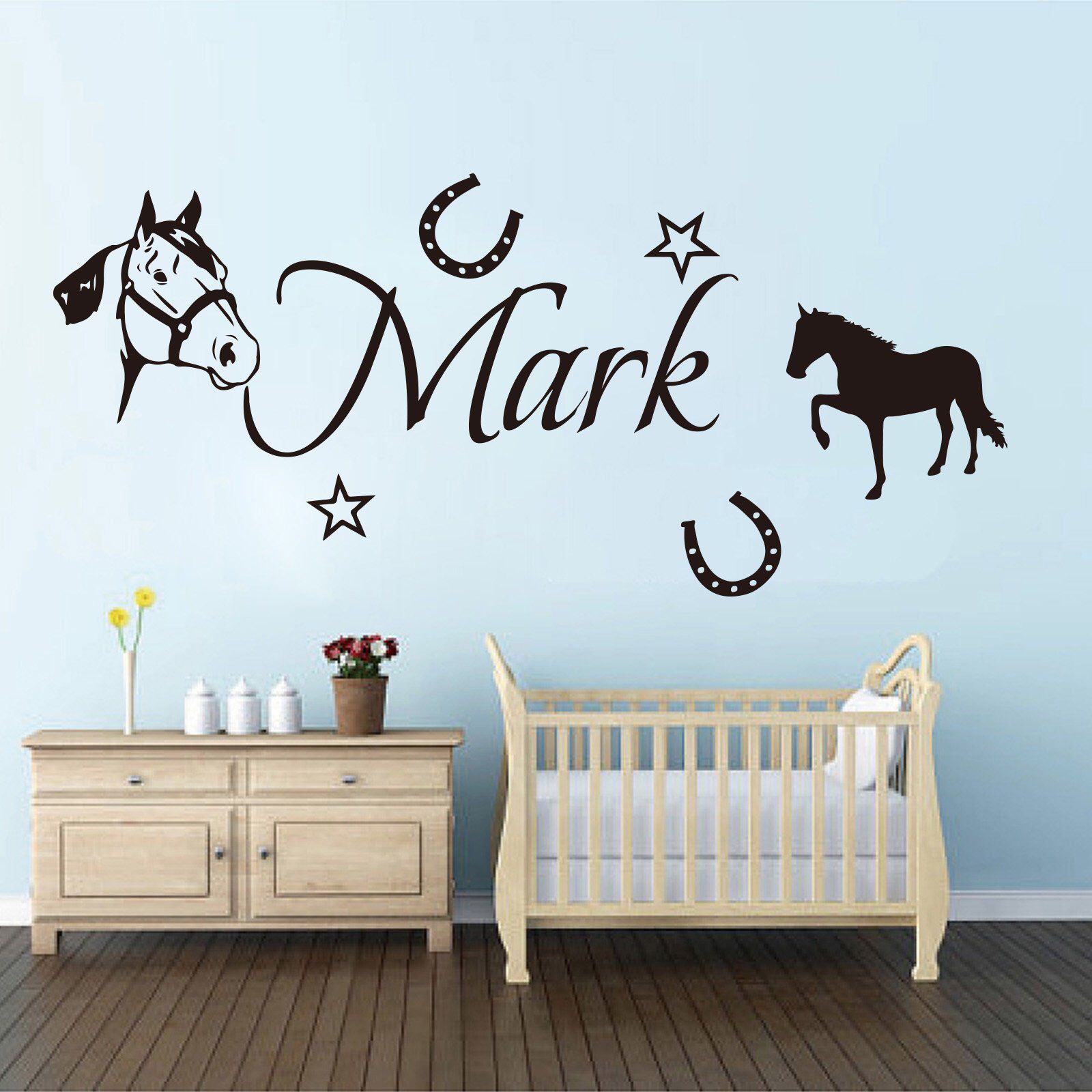 Excited To Share The Latest Addition To My Etsy Shop Custom Name Horse Star Wall Deal Animal Personalised Wall Stickers Horse Wall Decals Animal Wall Decals