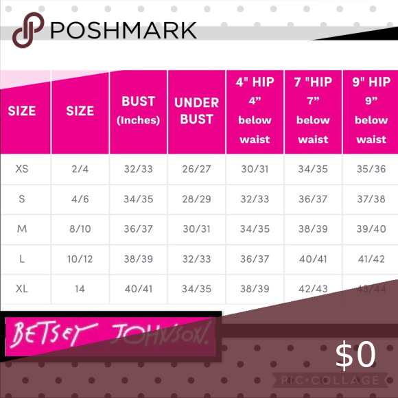 💋Betsey Johnson Sizing Chart💋 | Betsey johnson, Betsey, Johnson