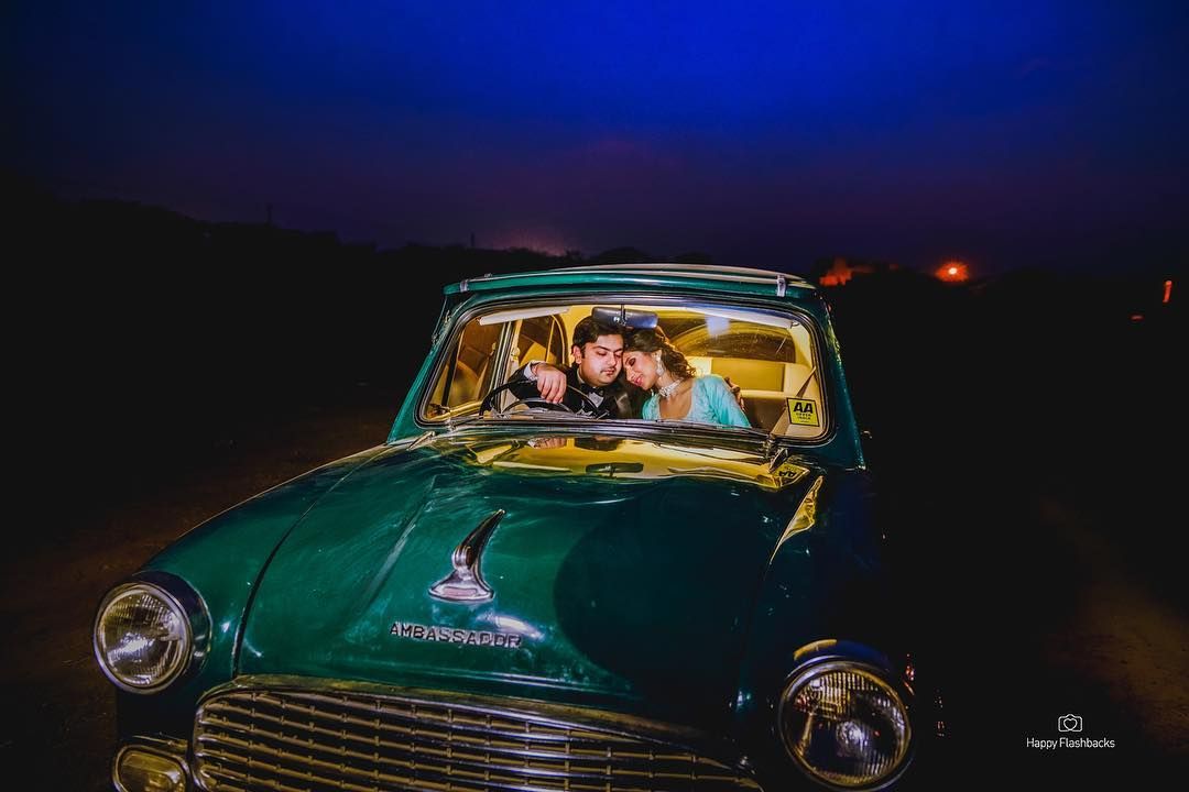 Pre-Wedding Shoot in Vintage Car https://www.wishnwed.com/view
