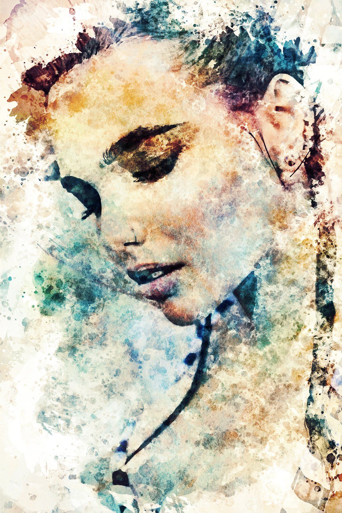 Watercolor Portrait Photo Template | Watercolor portraits, Portrait
