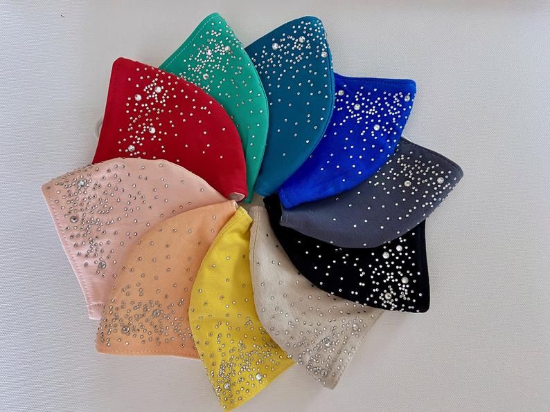 M A Rhinestone High Quality Two Layer Face Mask Handgefertigt Etsy Masken M A Rhinestone High Quality Two Layer Face Mask Handgefertigt Etsy Masken