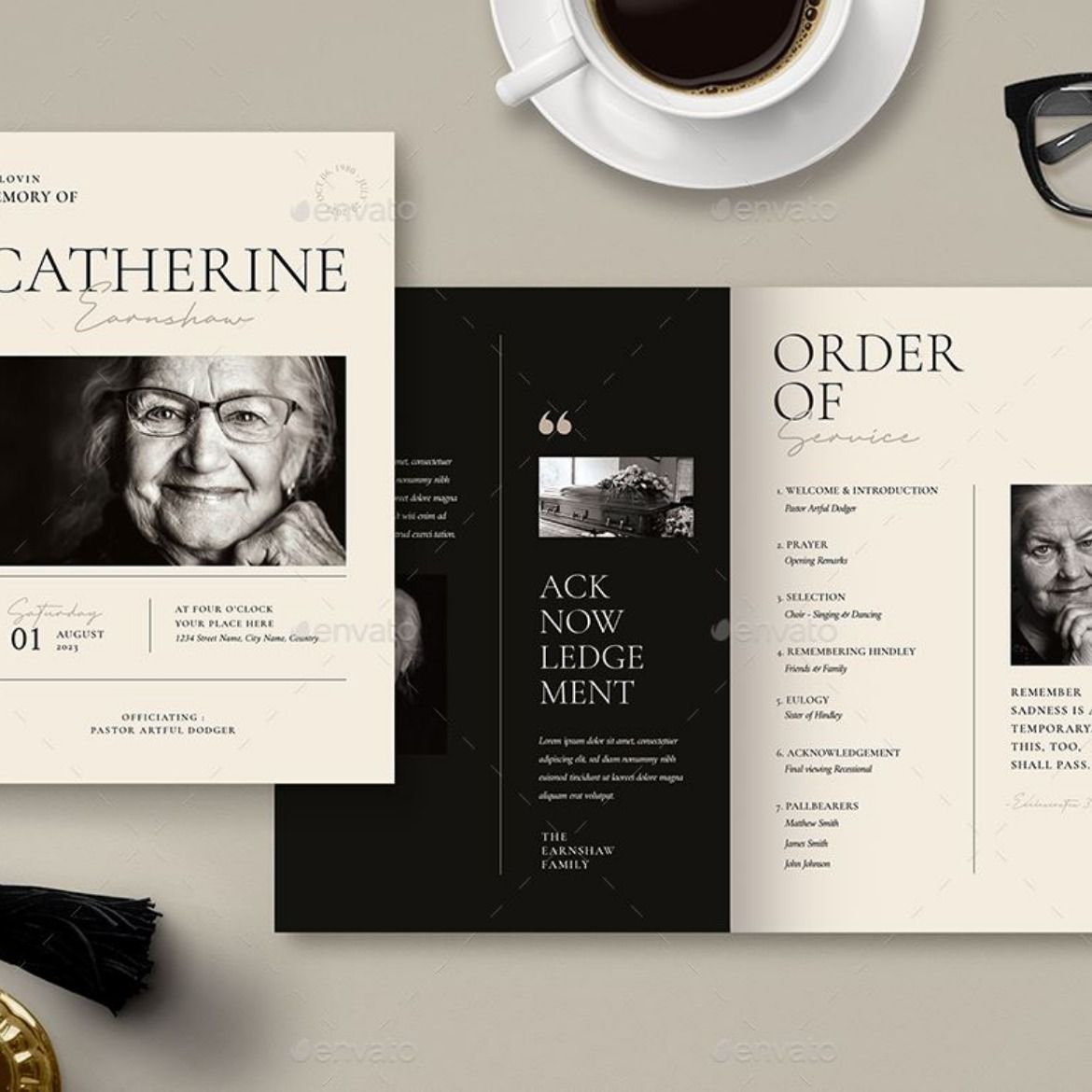 Minimalist & Elegant Funeral Program Template