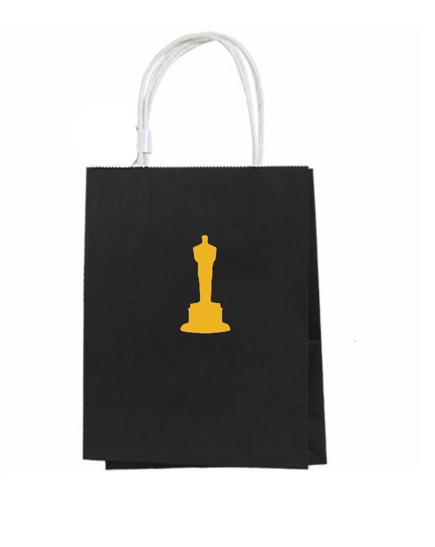 Oscar Party Gift Bags 12 Hollywood Favor With Handle Oscar Party Gift Bags 12 Hollywood Favor With Handle Customized Personalized Black Gold Red Carpet