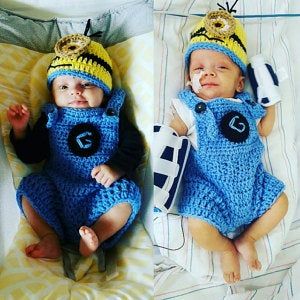 Minion crochet pattern, crochet costume pattern, baby costume, baby costume crochet pattern