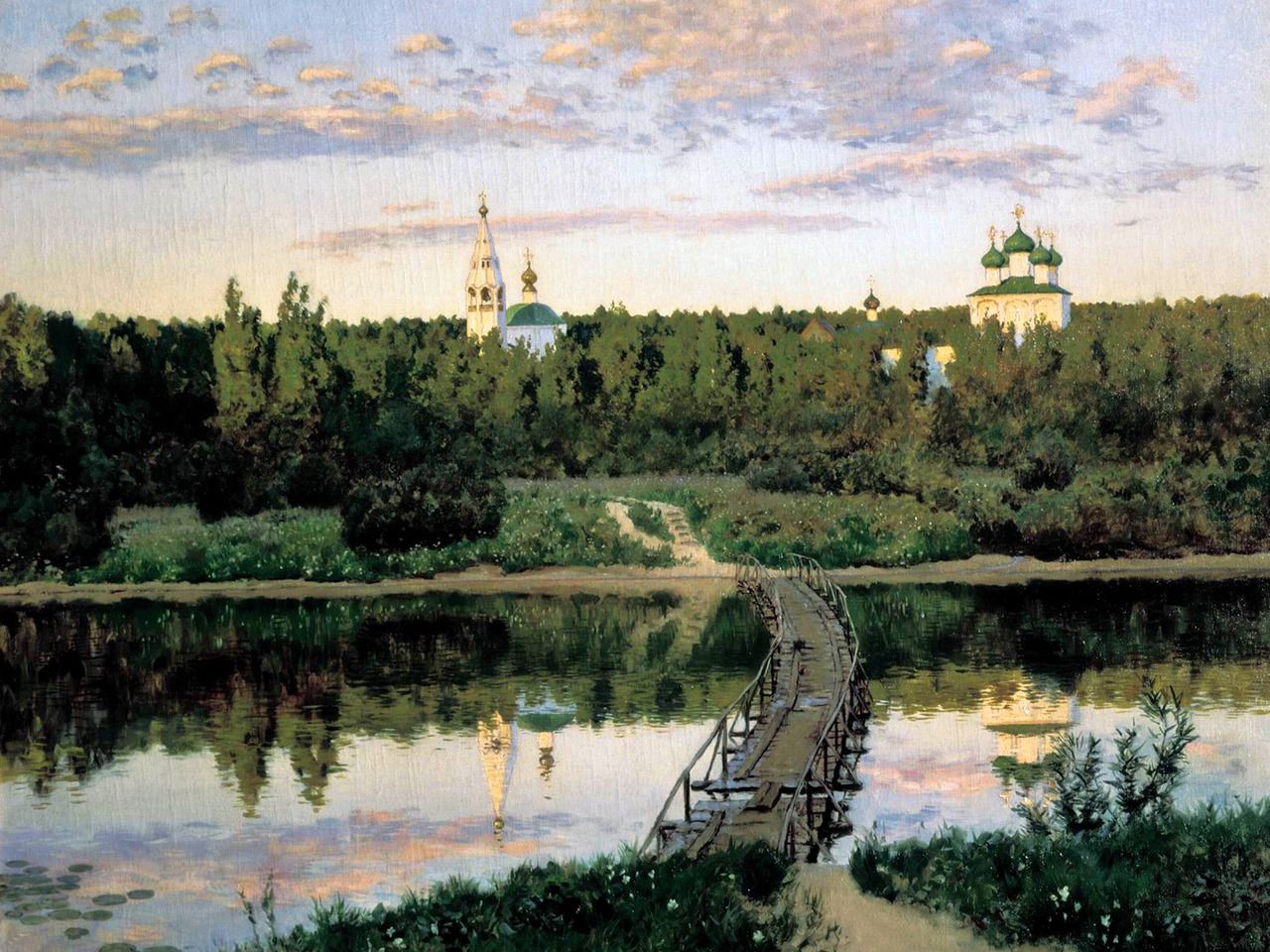 Isaak Levitan, Golden Autumn. Composition of the painting Isaak Levitan, Golden Autumn. Composition of the painting