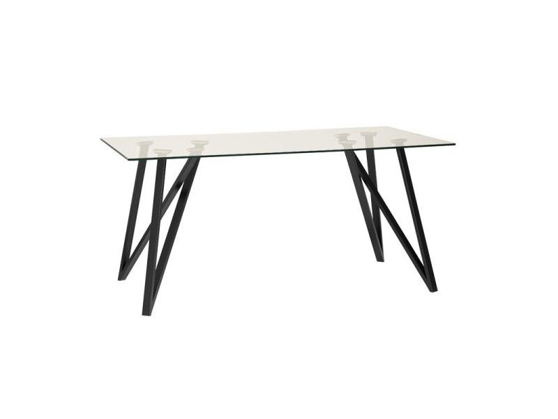 Table de repas verre/métal - loule - l 160 x l 90 x h 76 - neuf-C31889600