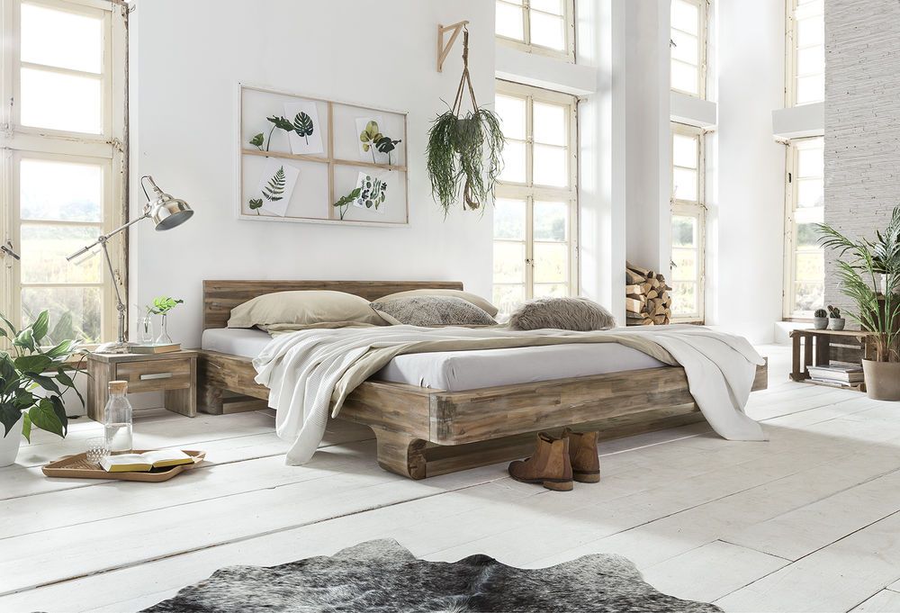 Details zu Bett Mayfield 180x200cm Akazie rustikal Echtholz ... Details zu Bett Mayfield 180x200cm Akazie rustikal Echtholz ...