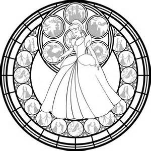 disney stained glass coloring pages sketch template disney