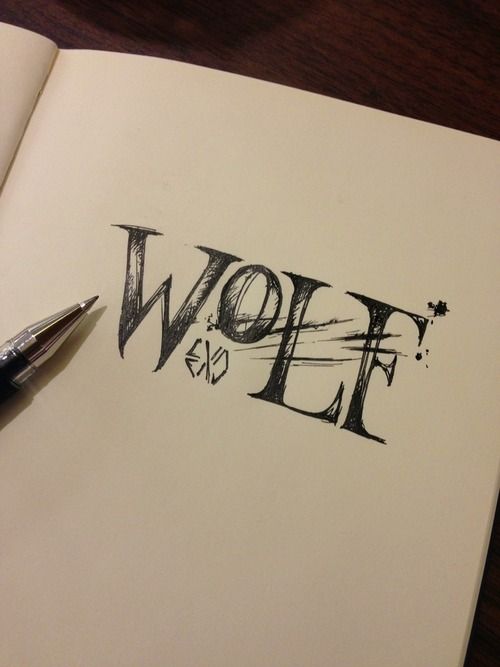 wolf exo handwriting ee ex oh pinterest exo wolf and drawings wolf exo handwriting