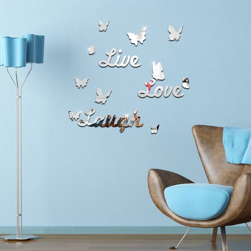 Live Love Laugh Mirrored Wall Stickers 11 Mirror Decals Flowers Room Decor Flower Room Decor Mirror Wall Stickers Mirror Decal