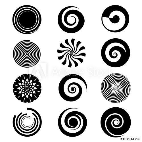 Vector spiral elements. Spiral swirl icon circular, twirl spiral circle, twist curve spiral rotation illustration - Buy this stock vector and explore similar vectors at Adobe Stock Spiral Drawing, Spiral Art, Spiral Tattoos, Glyph Tattoo, Spiral Pattern, Circular Pattern, Illustration, Stock Image, Illusion Art