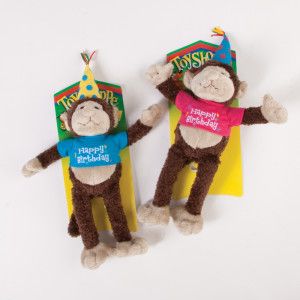 Toyshoppe Happy Birthday Squeaker Monkey Doy Toy Toys