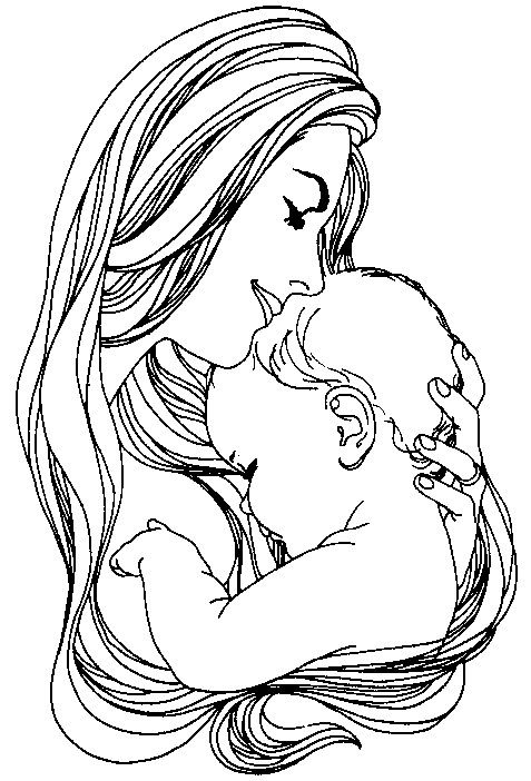 Mom And Baby Mothers Day Coloring Sheets Mom Coloring Pages Mothers Day Coloring Pages