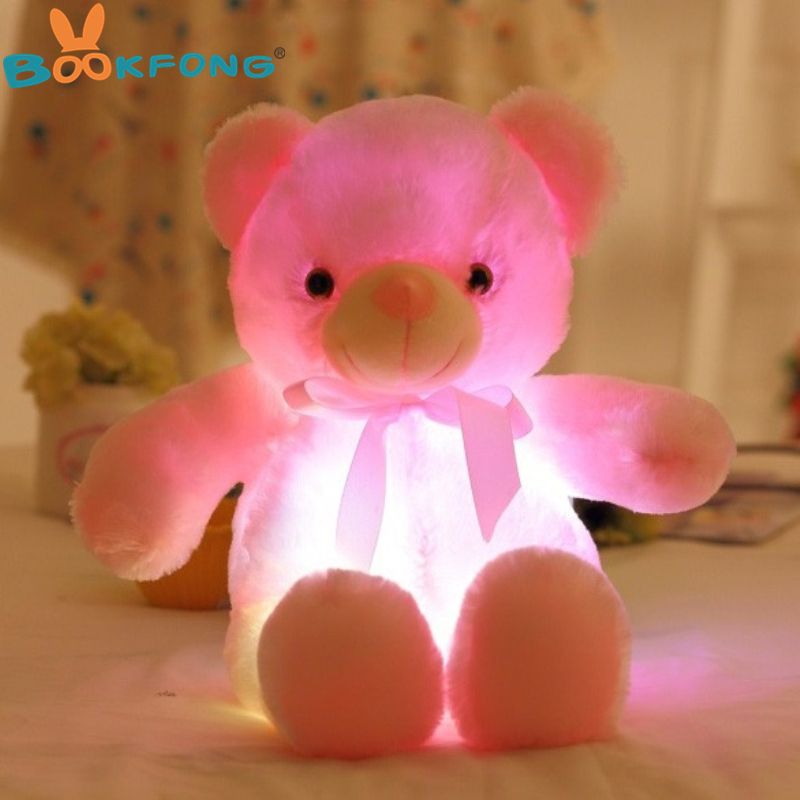 LED Glowing Light Teddy Bear 50cm Big Plush Toy Animal Colorful Stuffed Kid Gift