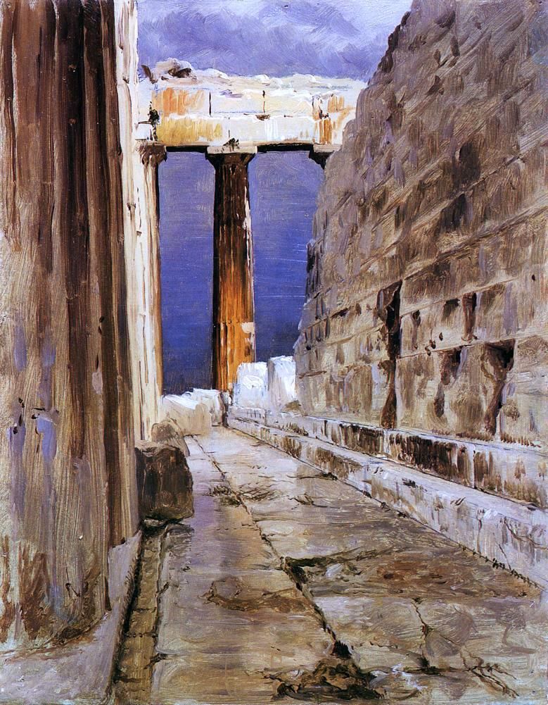 Eastlake Erechtheum Acropolis Ruins Athens Painting Large Canvas Art Print