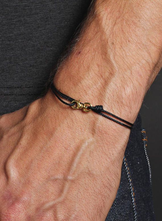 Men S Bracelet Minimalist Black For Thin Cord Men S Bracelet Minimalist Black For Thin Cord And Gold