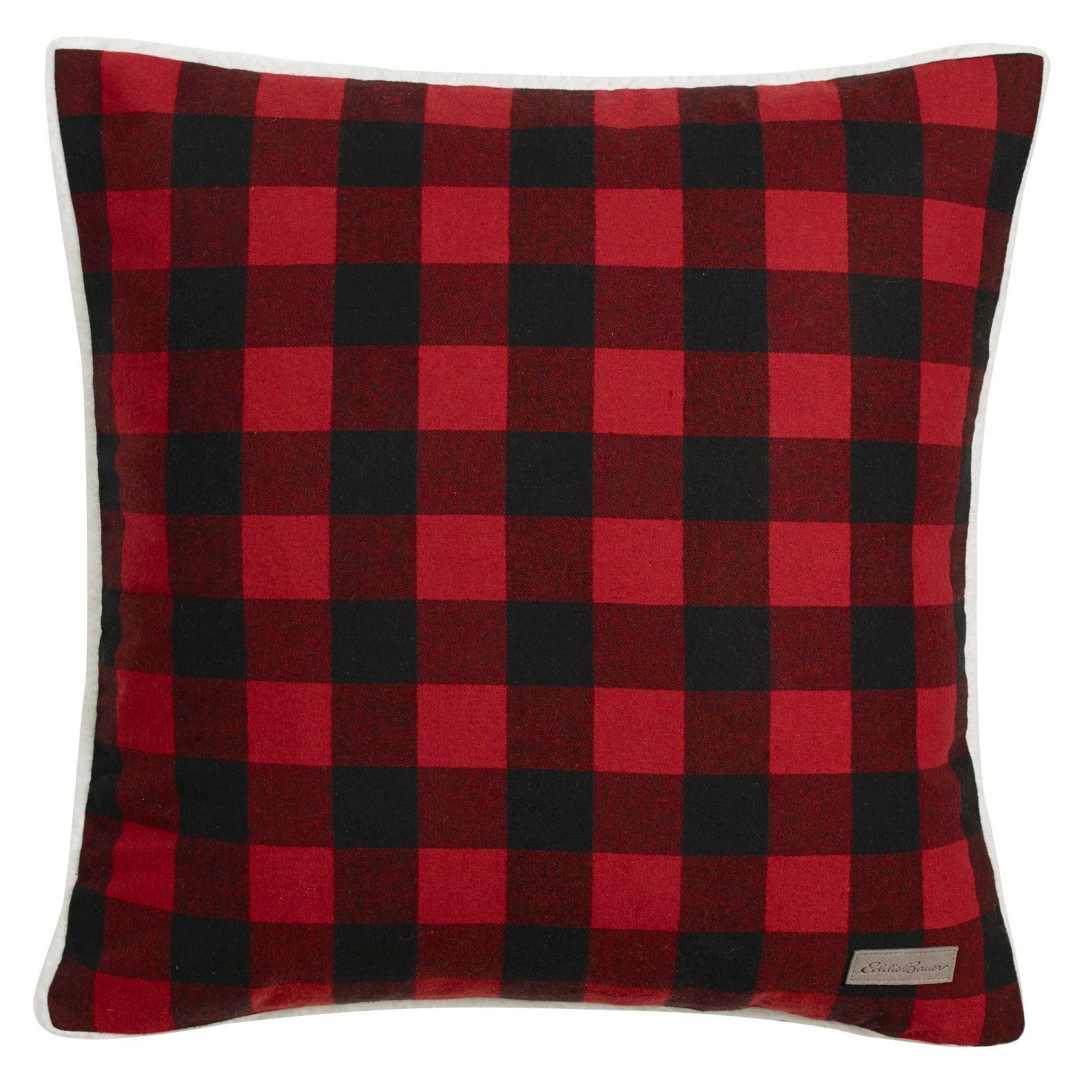 Cabin Plaid Flannel Sherpa Throw Pillow Red Plaid Pillow, Cabin Pillows, Plaid