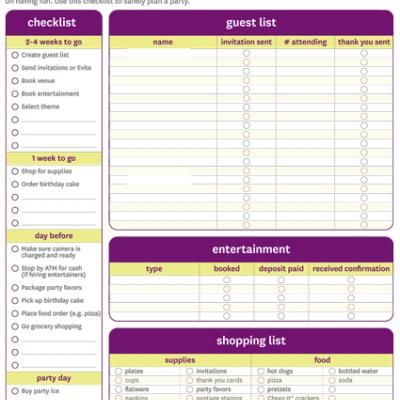 Birthday Party Checklist {Free Printable} Birthday party checklist