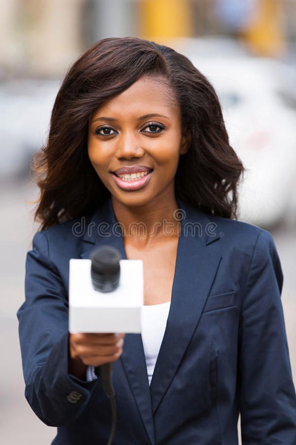 News reporter interviewing stock photo. Image of attractive - 42802532