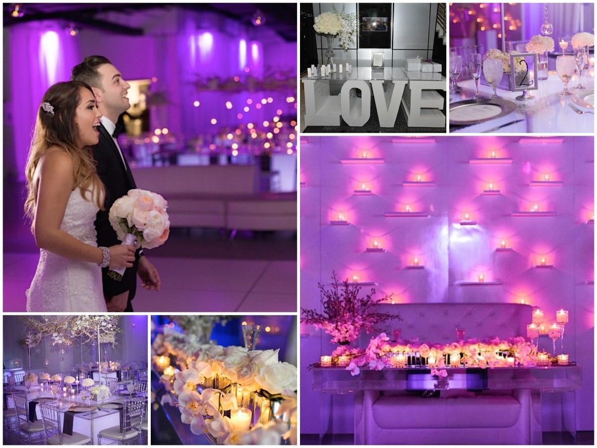 Rose & Bryan's Candlelit Metallic Purple Glam Wedding