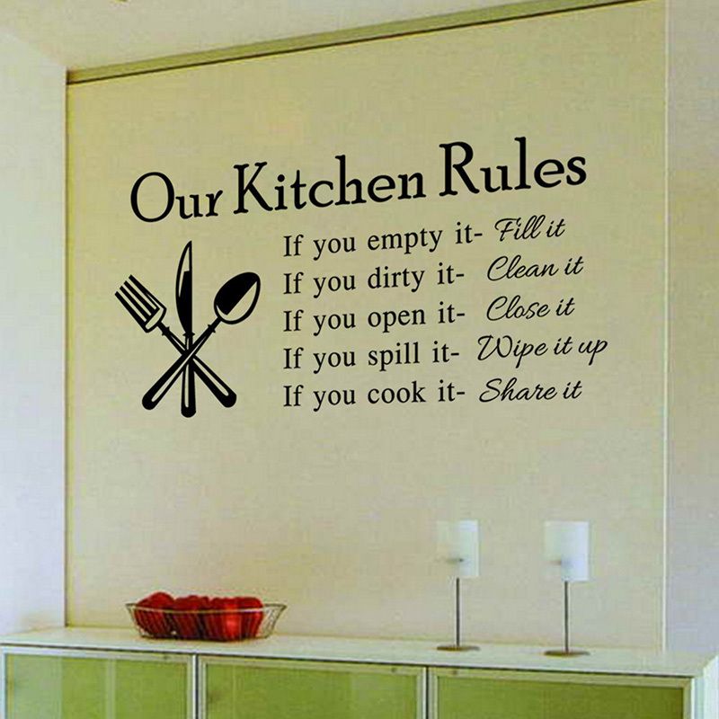 Kitchen Rules Living Room Kitchen Vinyl Wall Stickers For Kids Room Lettering Art Quote Decals Home Poster Sofa Wall Decoration Kitchen Rules Living Room Kitchen Vinyl Wall Stickers For Kids Room Lettering Art Quote Decals Home Poster Sofa Wall Decoration