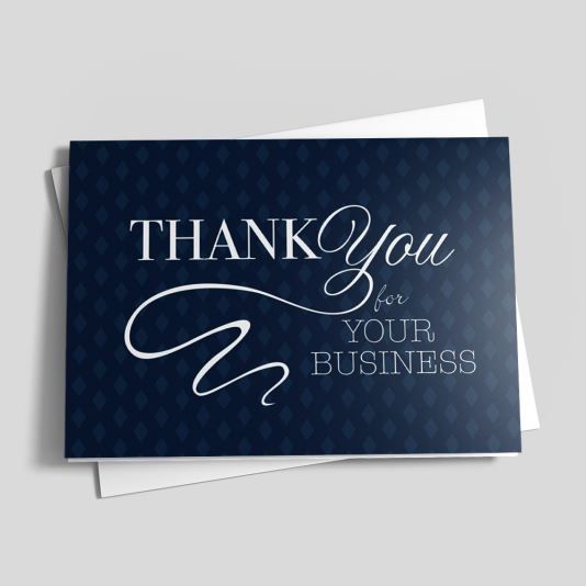 Diamond Script Thank You Business Greeting Cards Business Thank You Cards Thank You Greeting Cards
