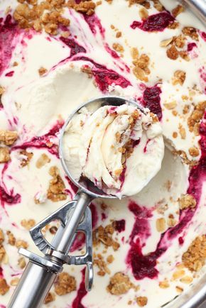No Churn Raspberry Crisp Ice Cream - The Sweet and No Churn Raspberry Crisp Ice Cream - The Sweet and